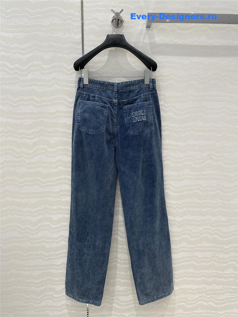M1um1u denim corduroy pants