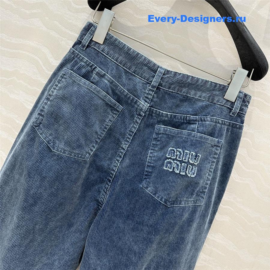 M1um1u denim corduroy pants
