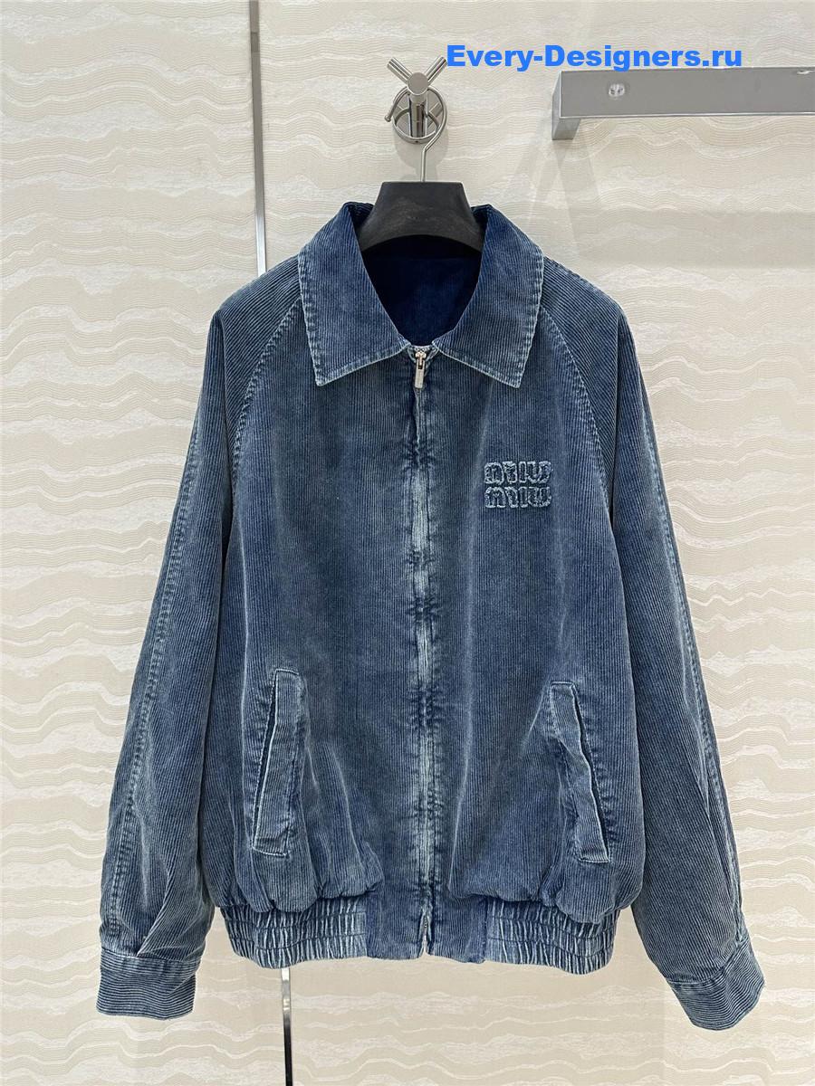M1um1u denim corduroy jacket cotton coat