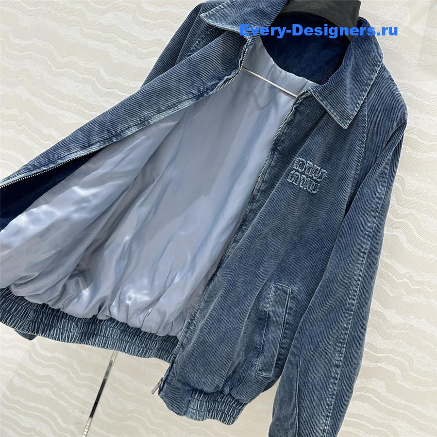 M1um1u denim corduroy jacket cotton coat