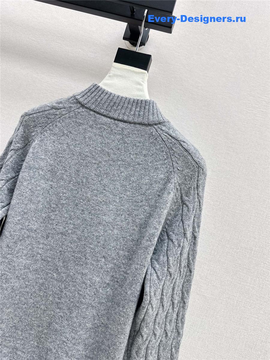 Ce1i*e zip-up argyle cardigan grey