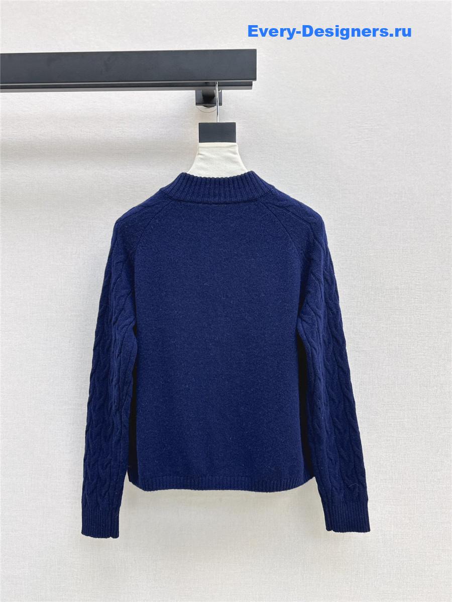 Ce1i*e zip-up argyle cardigan navy