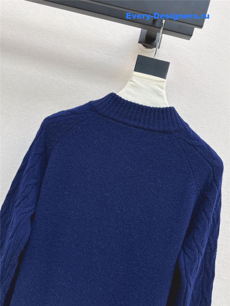 Ce1i*e zip-up argyle cardigan navy