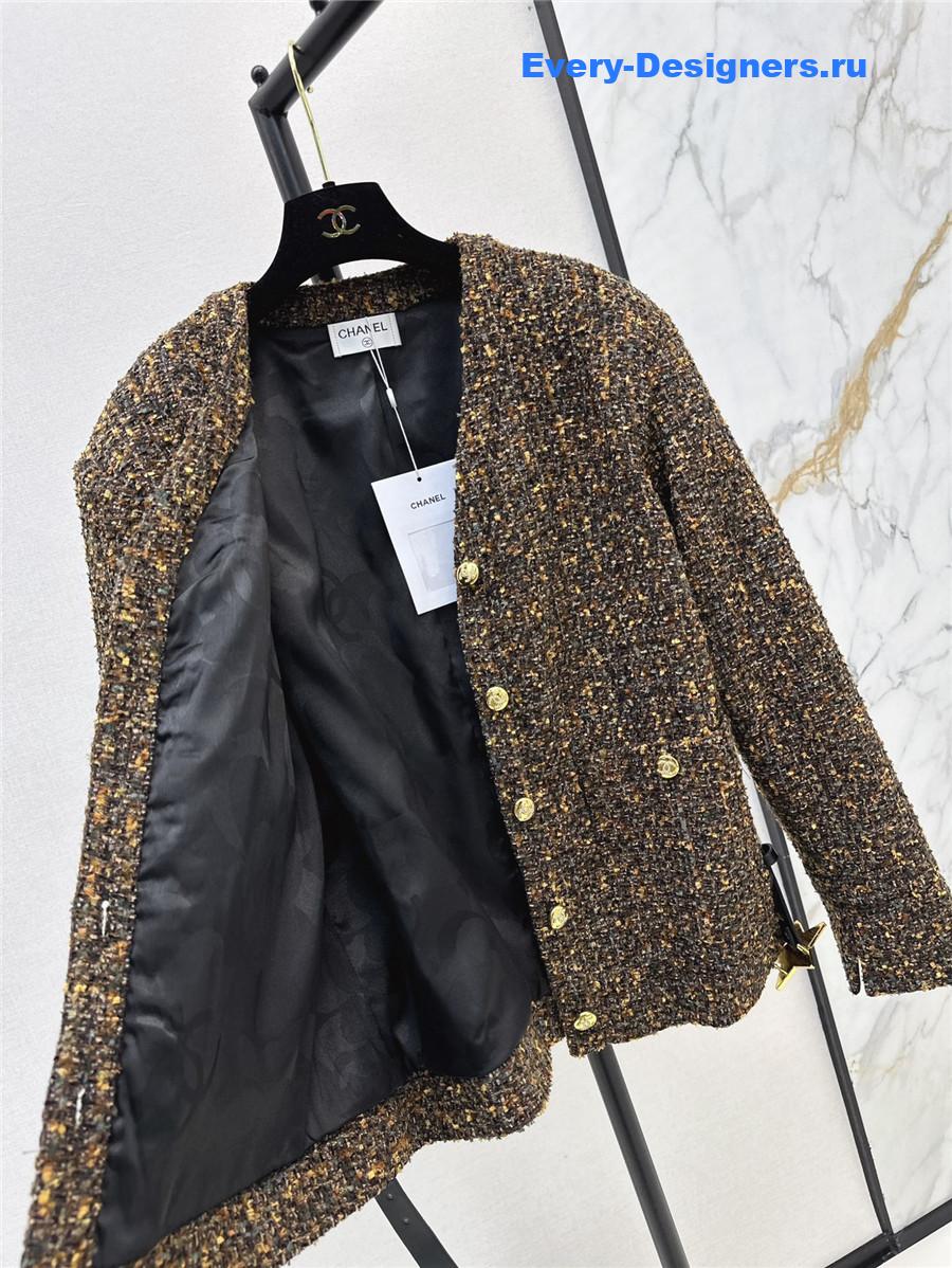 Ch**el v-neck woven coat