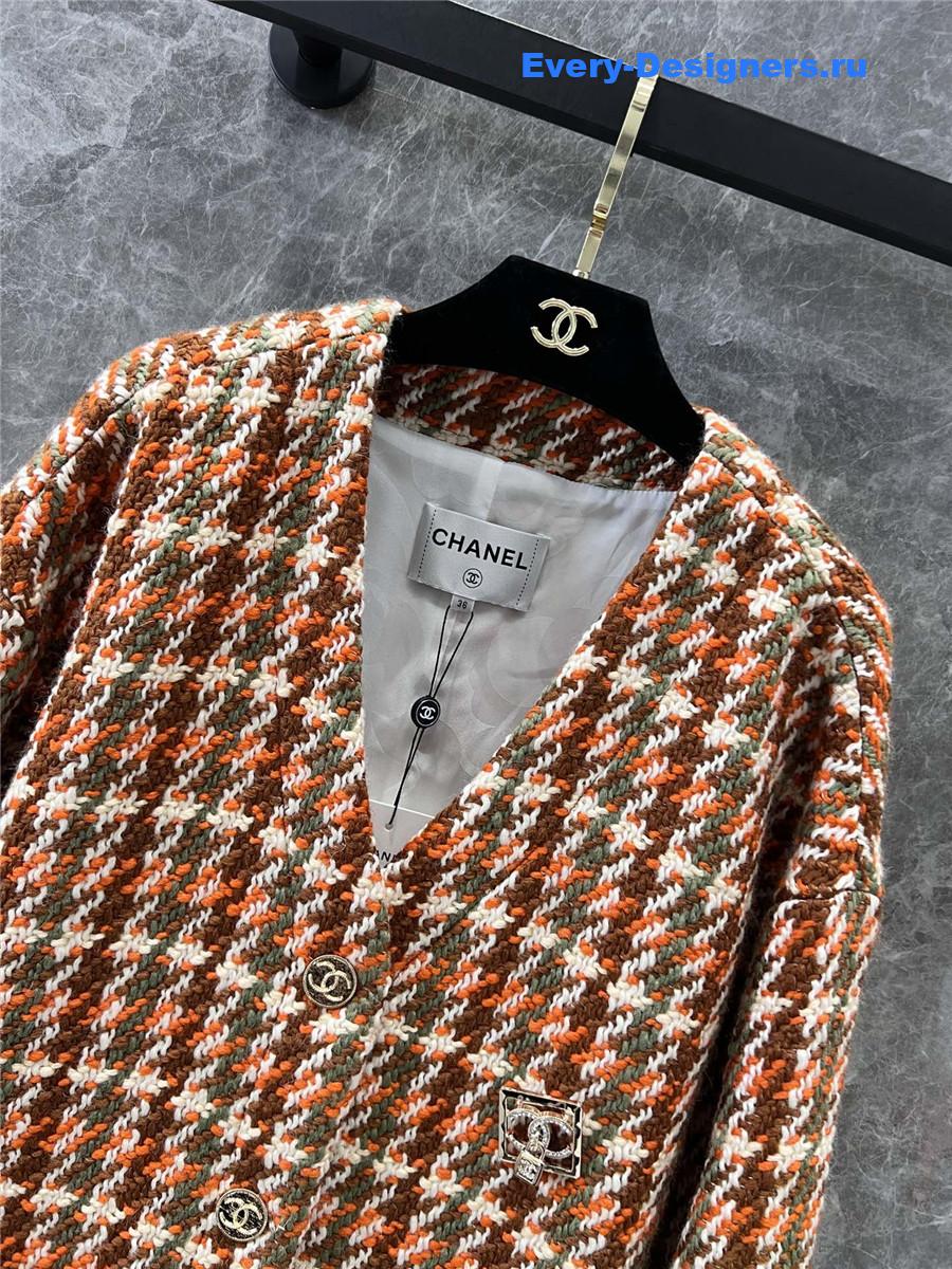 Ch**el v-neck tweed jacket