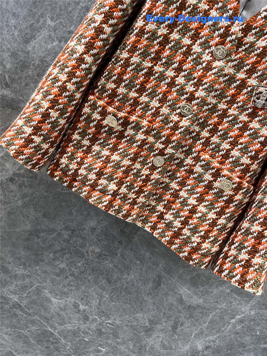 Ch**el v-neck tweed jacket