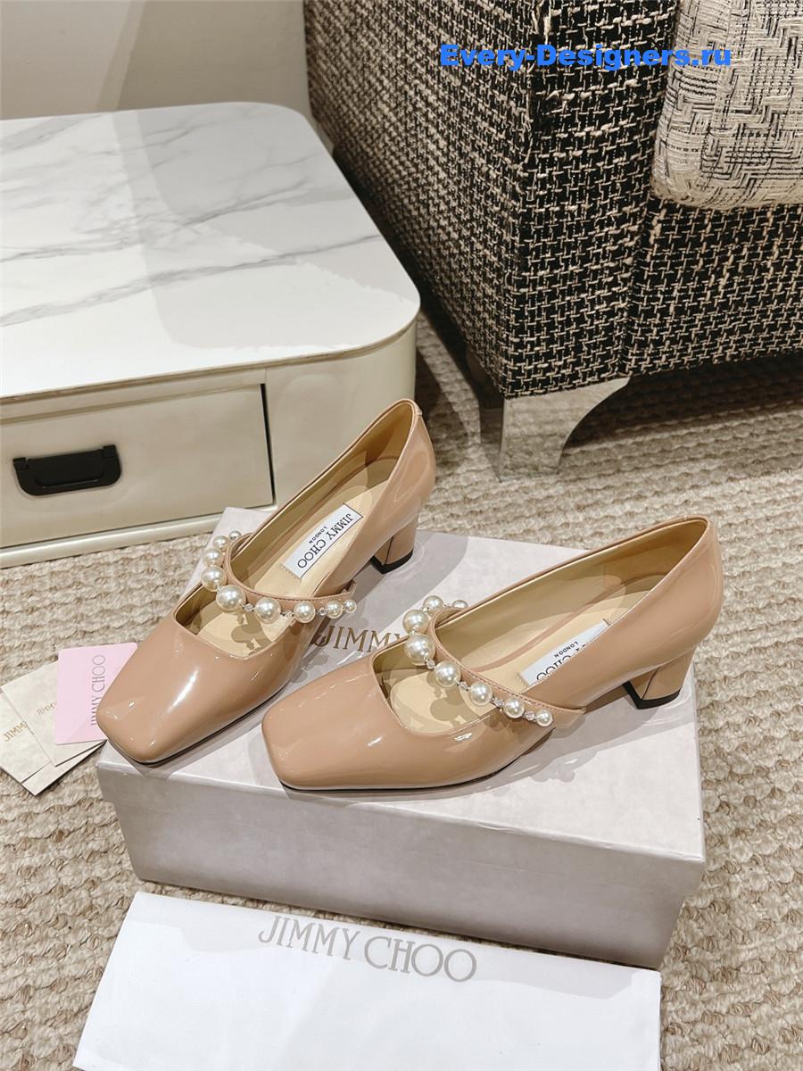 J1m*y Ch00 ade 45 nude patent leather pumps