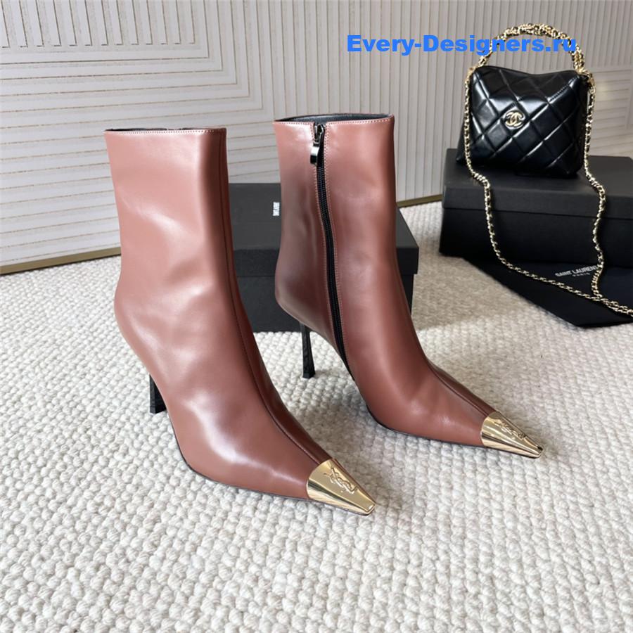 Y51 metal toe high heel ankle boots