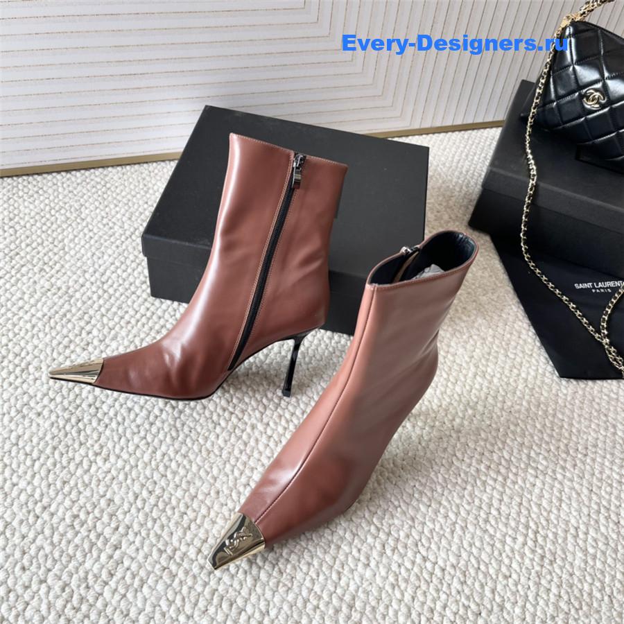 Y51 metal toe high heel ankle boots