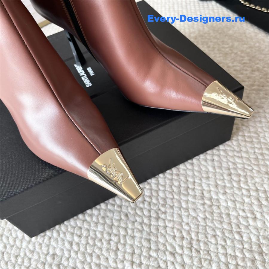 Y51 metal toe high heel ankle boots