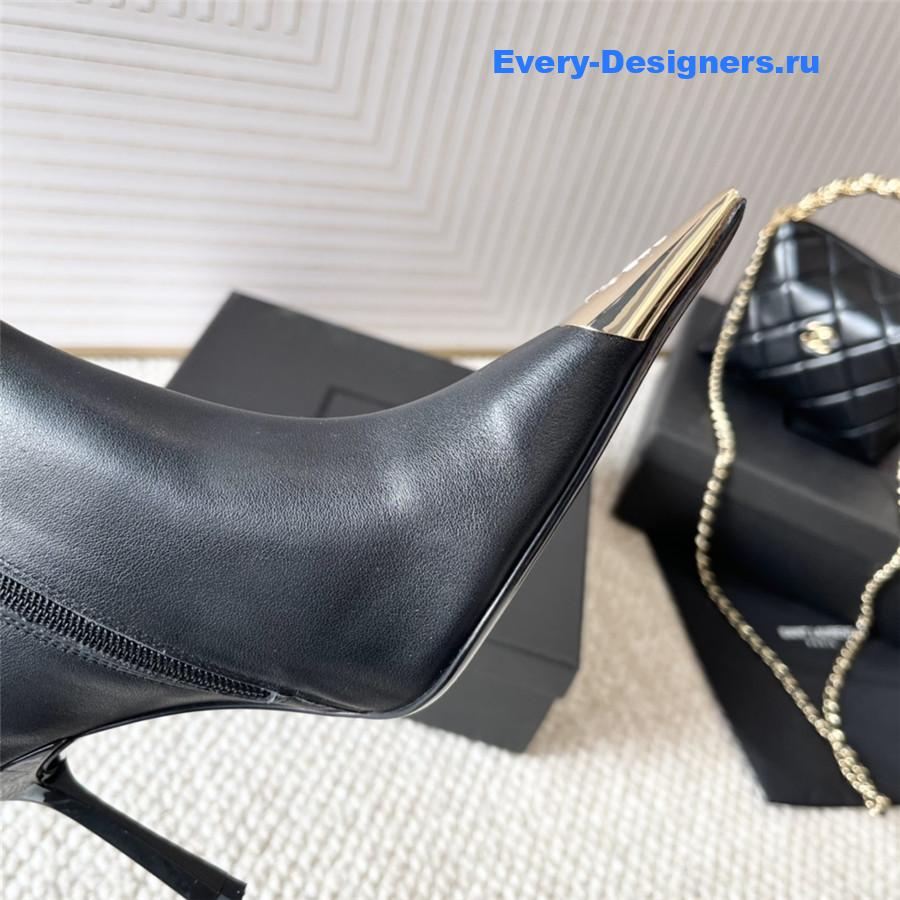 Sa1nt Lau*nt metal toe high heel ankle boots