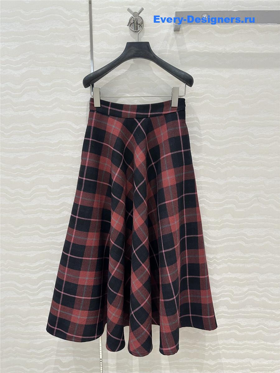 D10r checked wool maxi skirt