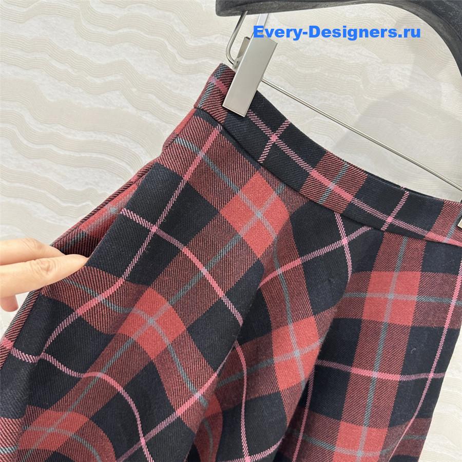 D10r checked wool maxi skirt