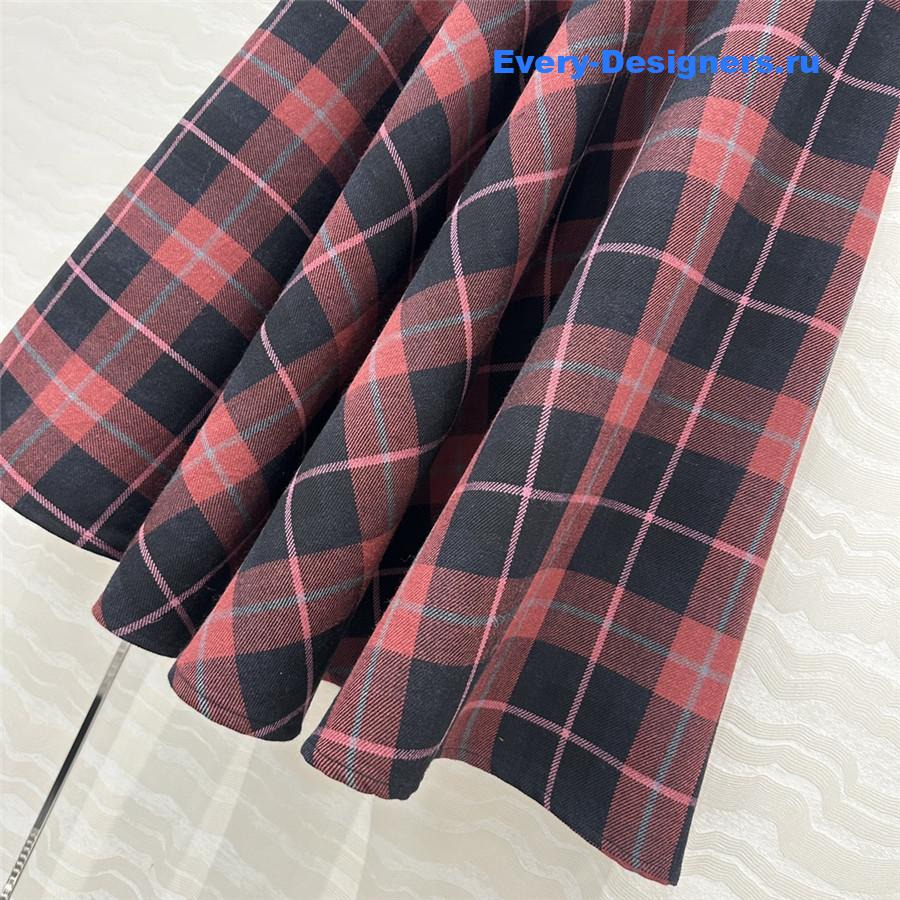 D10r checked wool maxi skirt
