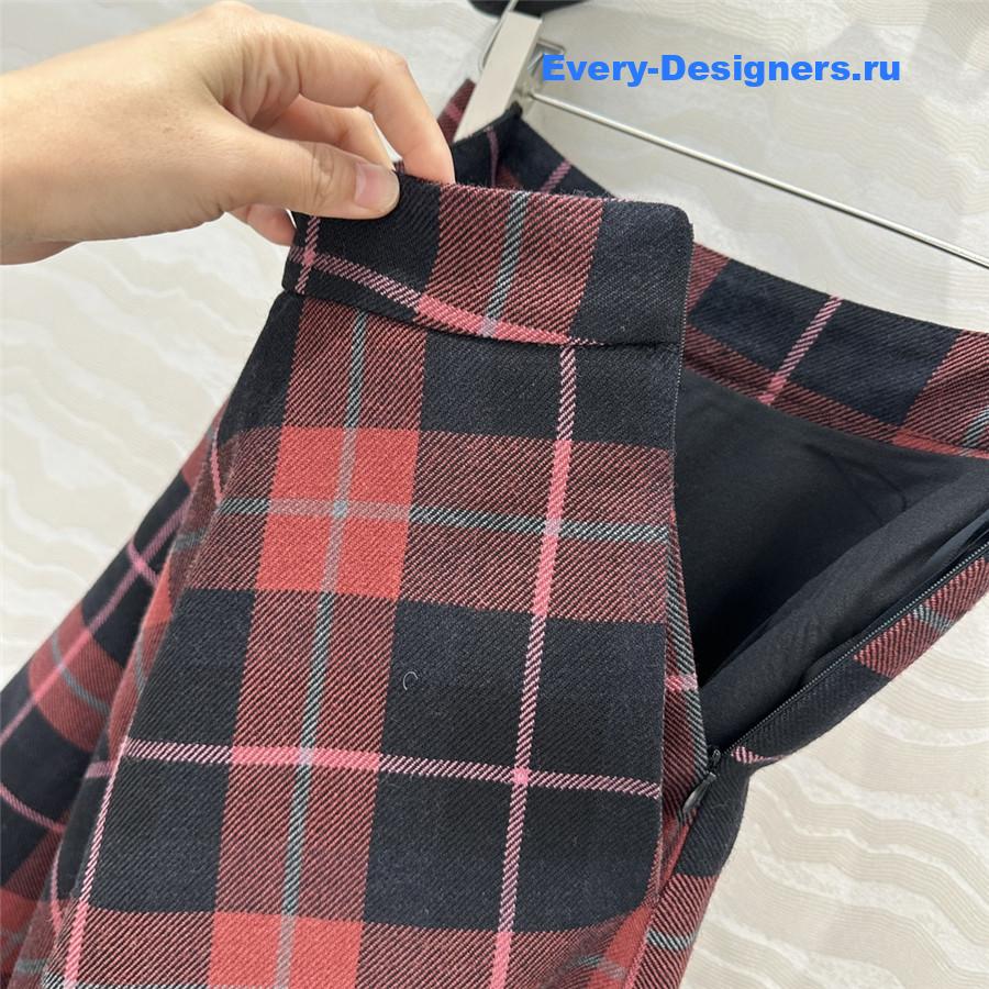 D10r checked wool maxi skirt