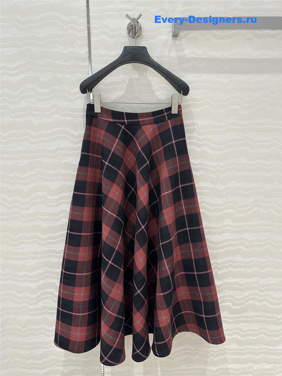 D10r checked wool maxi skirt