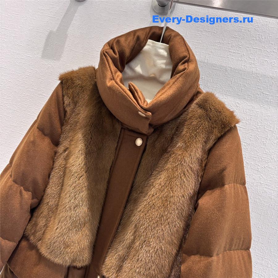 L0r0 P1ana mink stand collar down jacket