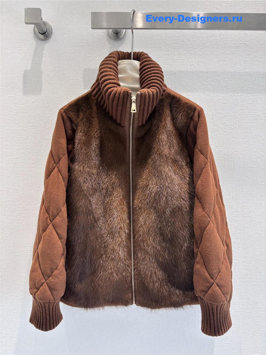 L0r0 P1ana mink stand collar down jacket