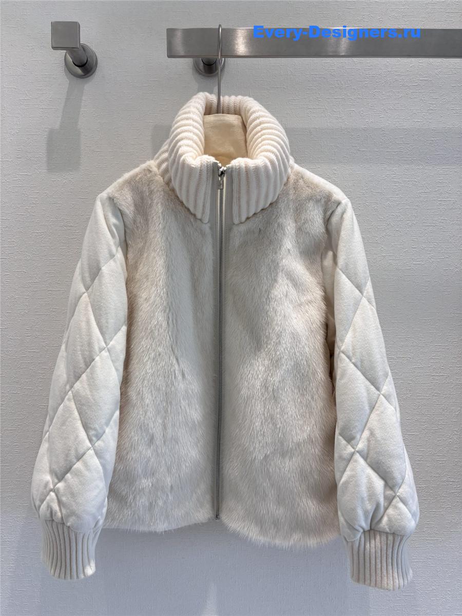 L0r0 P1ana mink stand collar down jacket