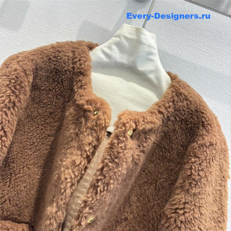 Ce1i*e curly crew neck coat