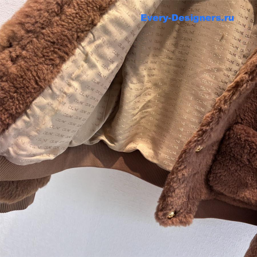 Ce1i*e curly crew neck coat