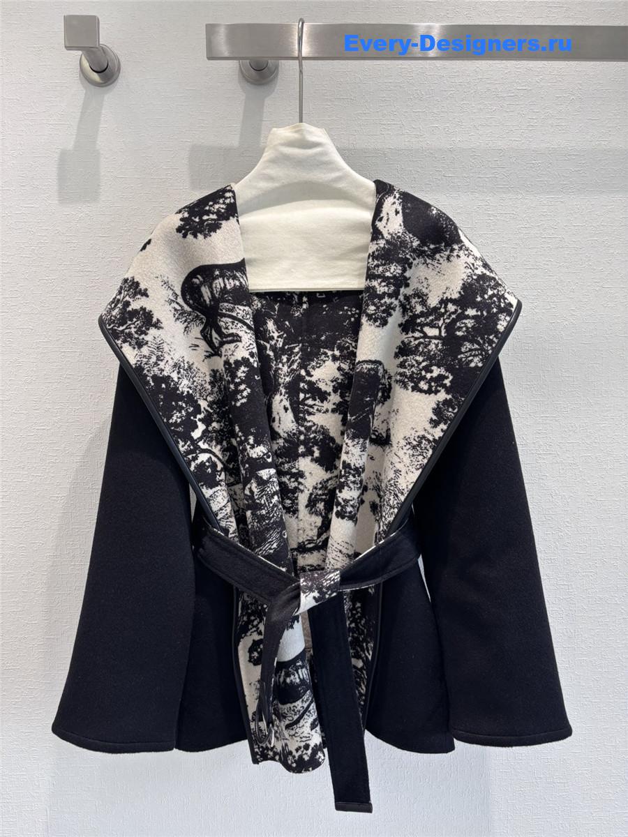 D10r hooded short wool coat