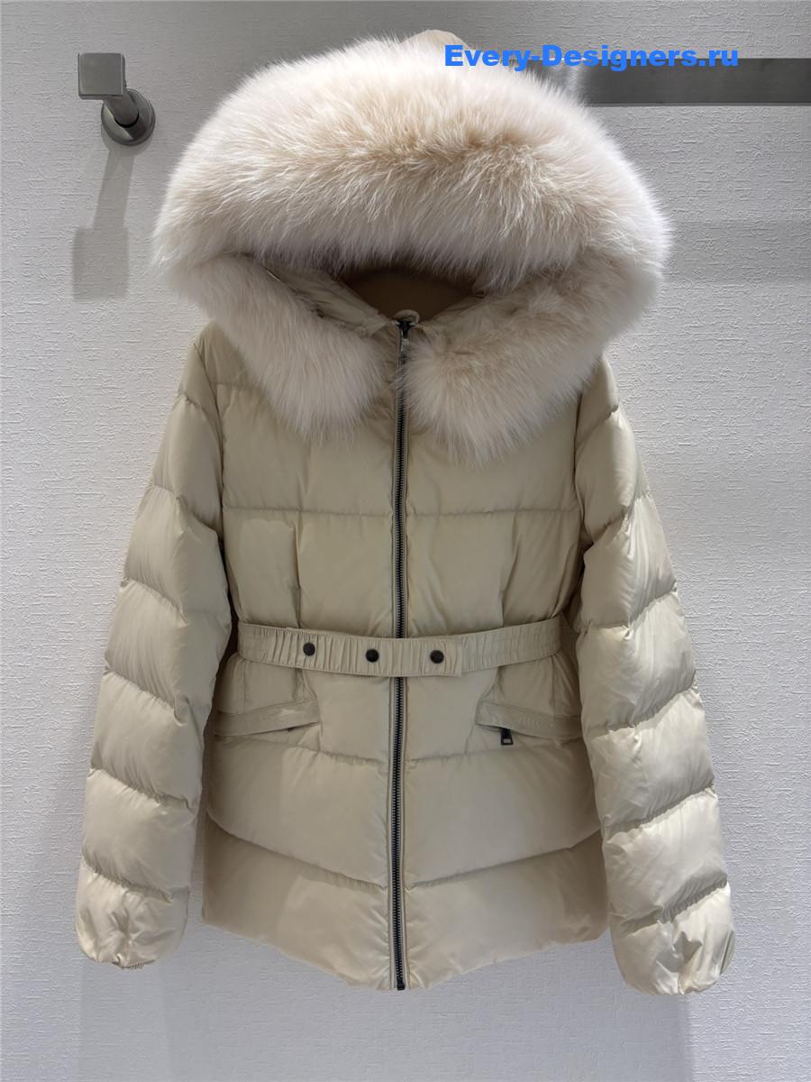 Moncler hooded fox fur down jacket