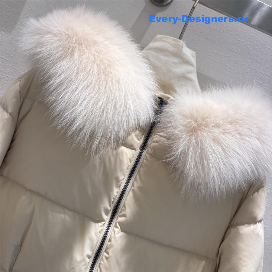 Moncler hooded fox fur down jacket