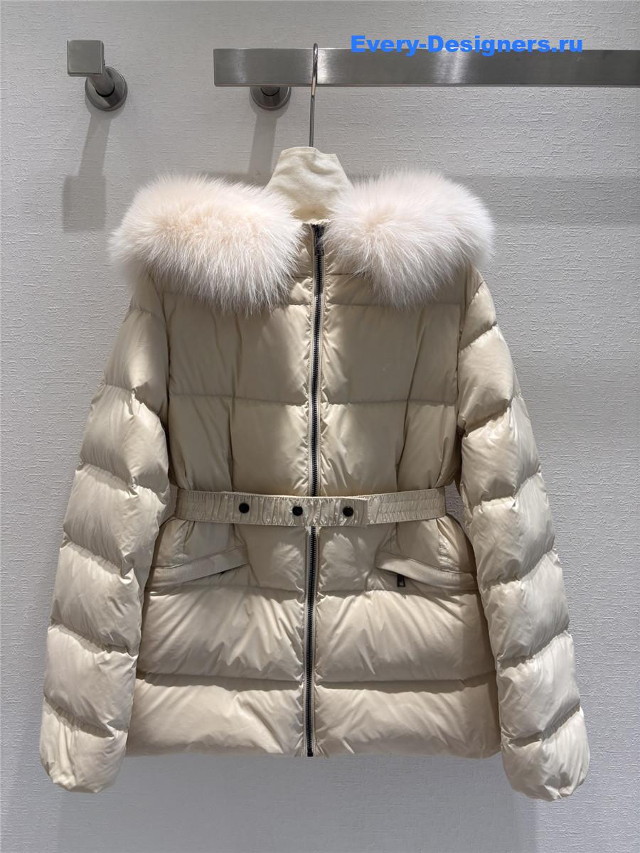 Moncler hooded fox fur down jacket