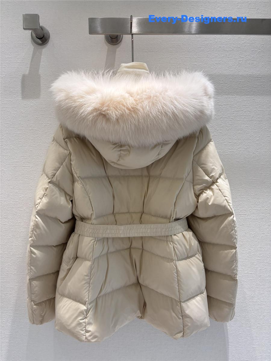 Moncler hooded fox fur down jacket