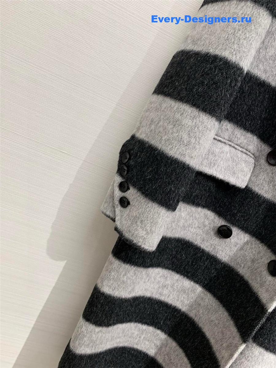Acne studios striped wool fleece coat