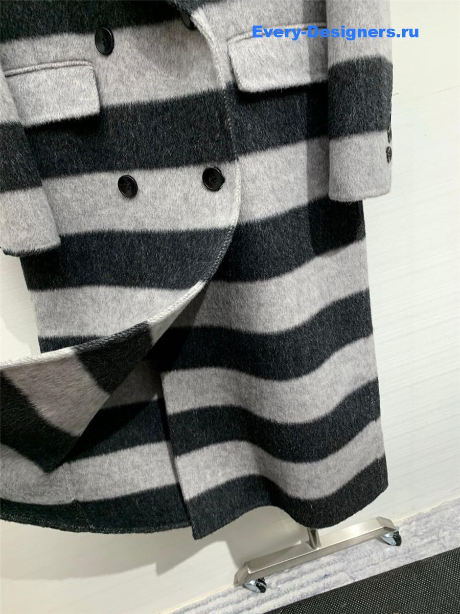 Acne studios striped wool fleece coat