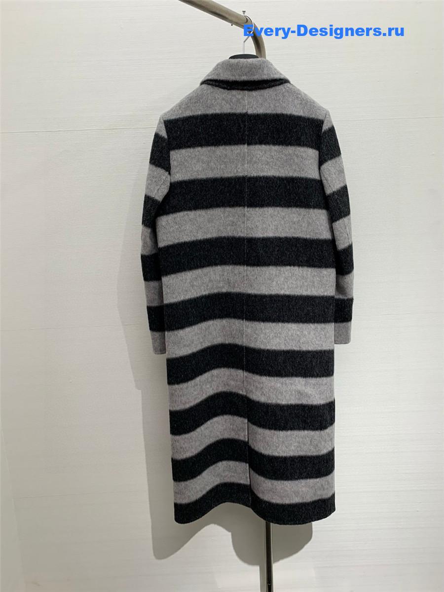 Acne studios striped wool fleece coat