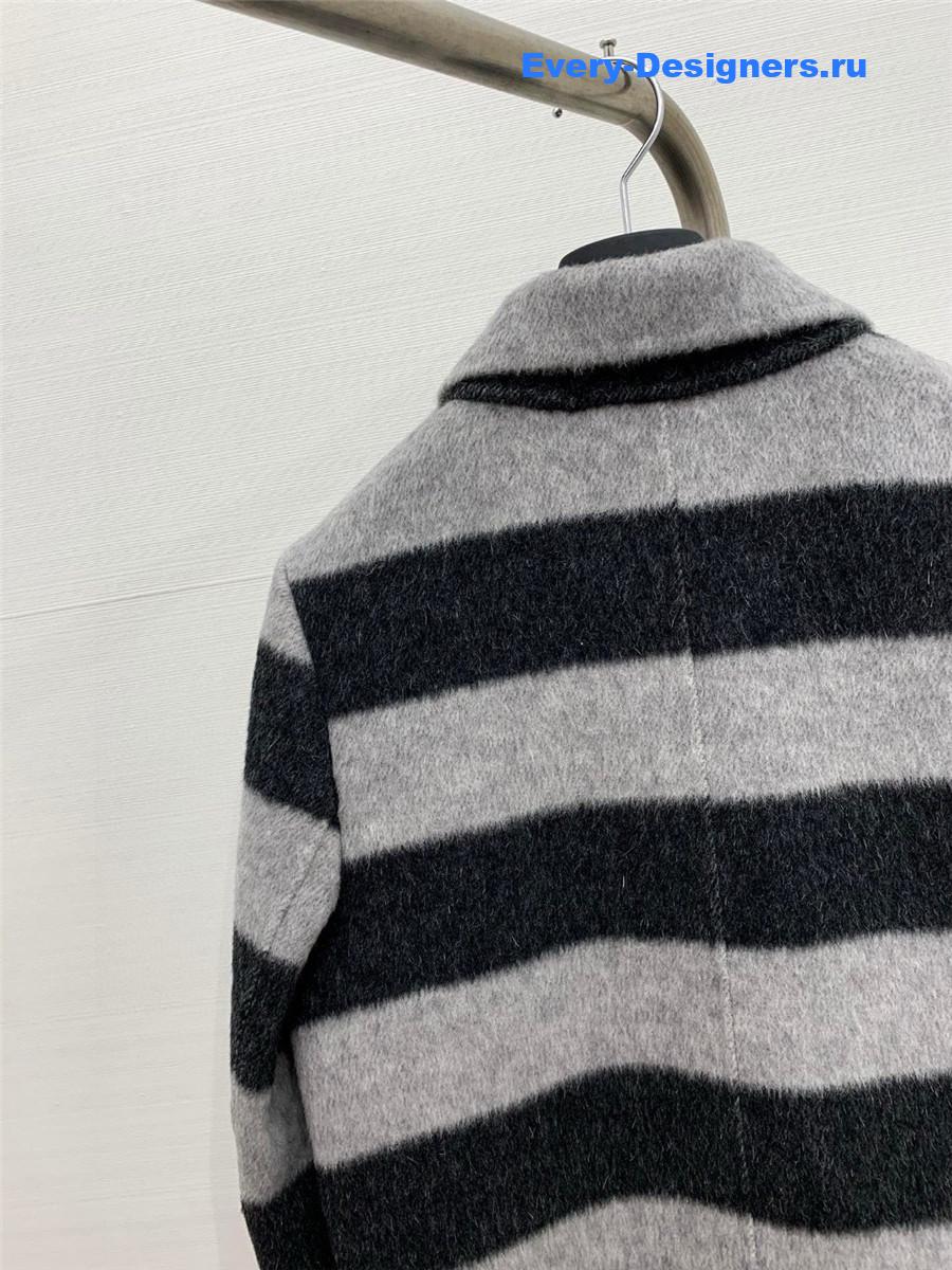 Acne studios striped wool fleece coat