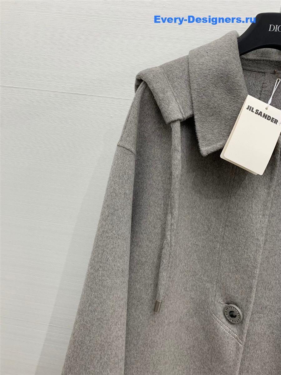 Jil sander hooded cashmere coat
