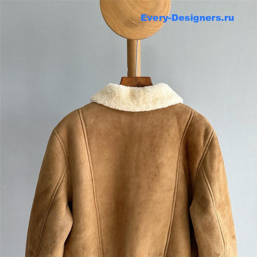 Ce1i*e shearling coat with fur collar