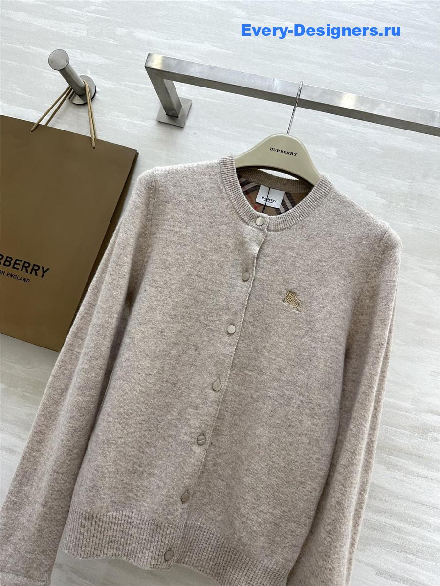 Bv*b*rry check wool knit cardigan beige