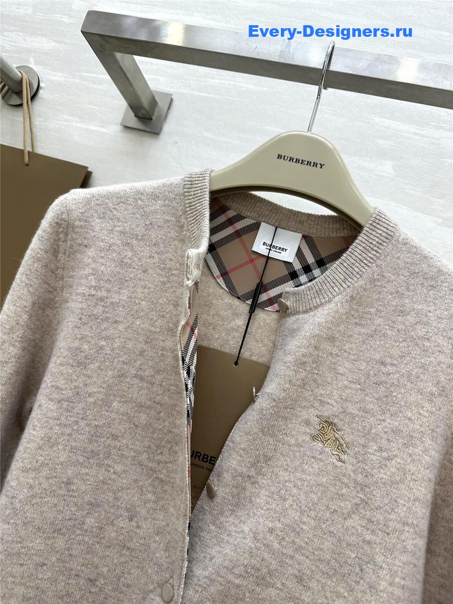 Bv*b*rry check wool knit cardigan beige