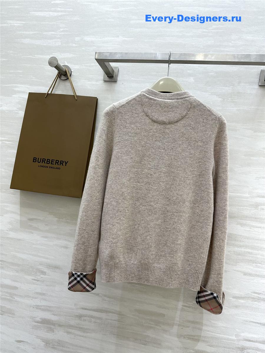 Bv*b*rry check wool knit cardigan beige