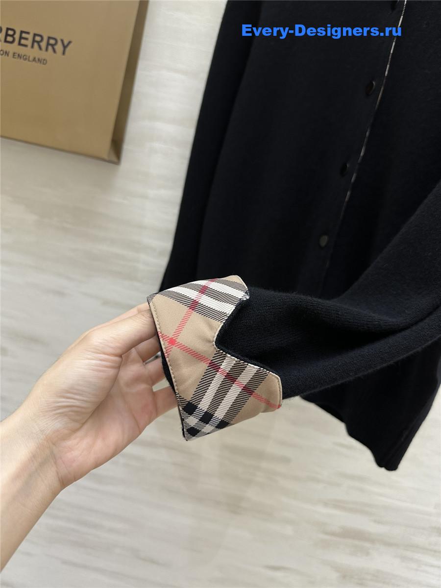 Bv*b*rry check wool knit cardigan black