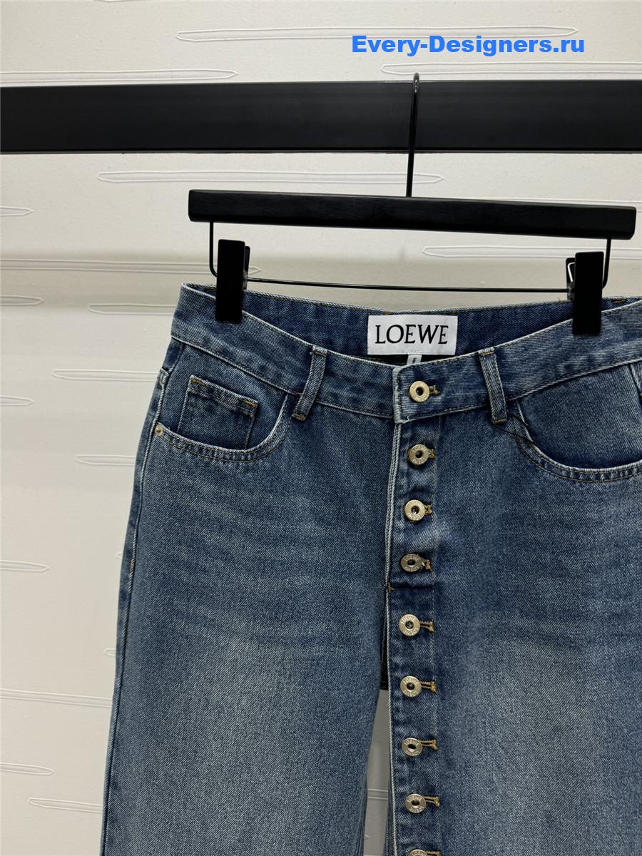 L0ew* button-down straight jeans