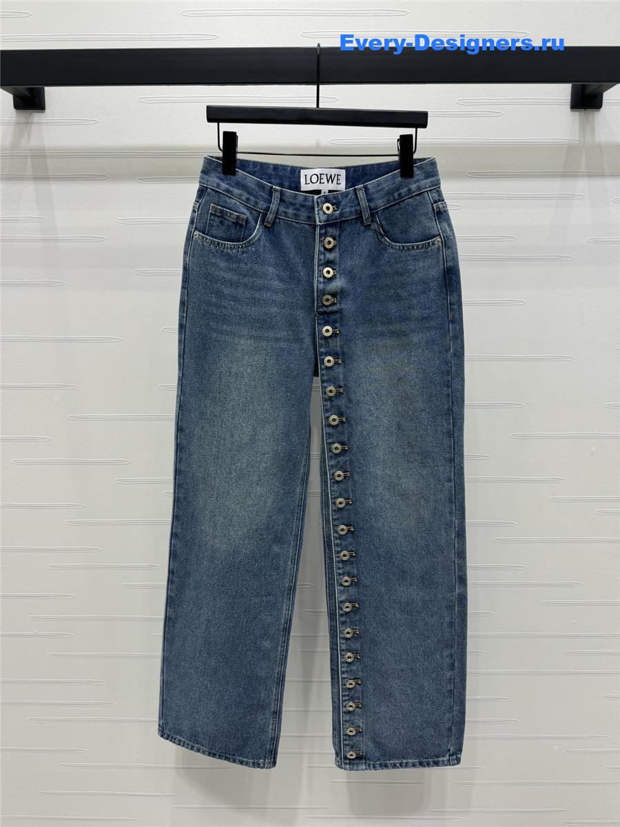 L0ew* button-down straight jeans
