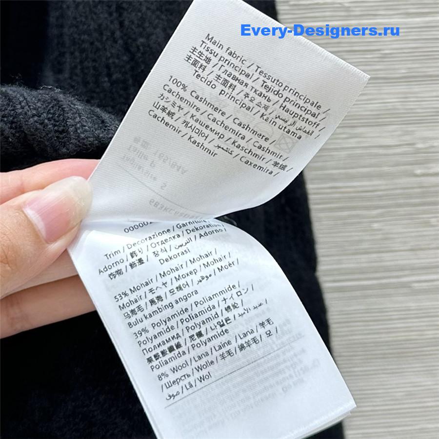 Va1e*ntin0 lace cuffs cashmere sweater black