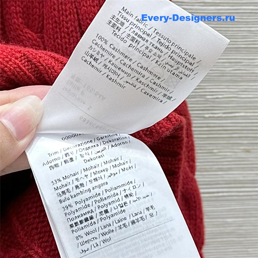 Va1e*ntin0 lace cuffs cashmere sweater red