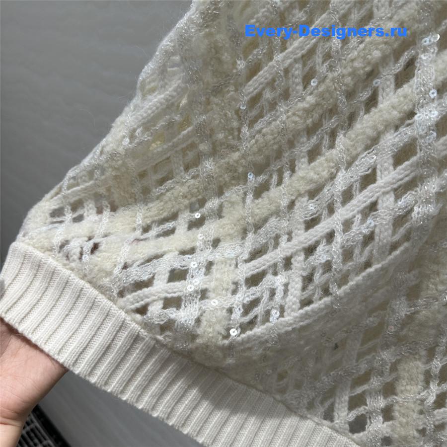 BC Sequin Crochet Sweater Ivory