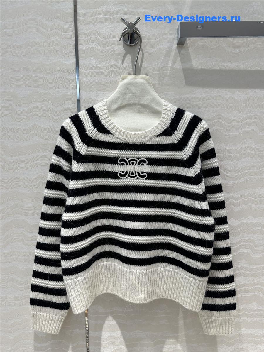 Ce1i*e logo striped cashmere sweater