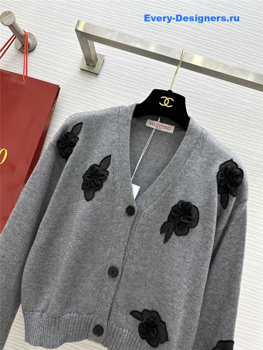 Va1e*ntin0 embroidered wool cardigan