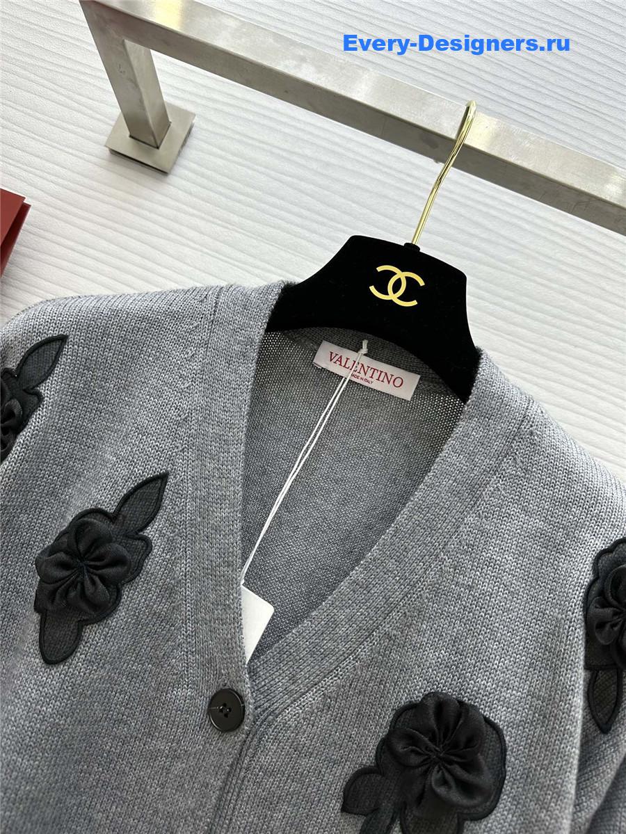Va1e*ntin0 embroidered wool cardigan