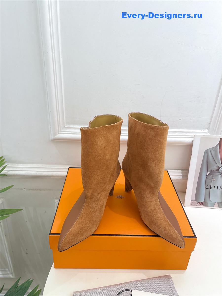 H**me5 brown suede hanae 85 ankle boots