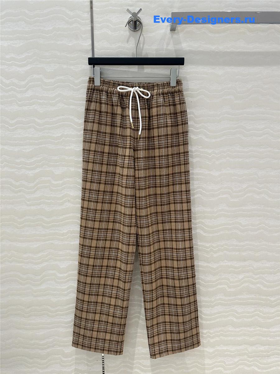 Ce1i*e wool checked straight-leg pants